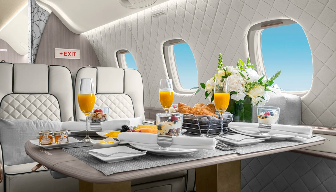 Example of a provate jet inside